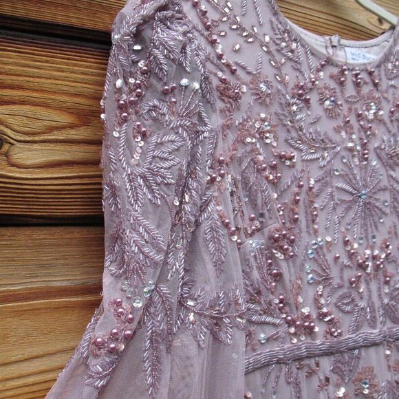 MAC DUGGAL $798 93930 Purple Puff Sleeve Embellished A Line Gown Dress - Picture 10 of 14